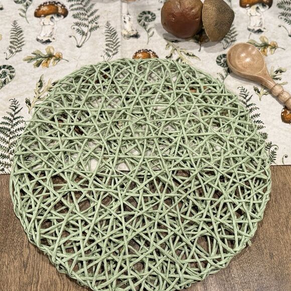 Set 8 SIGRID OLSEN Placemats Green 15” Cottagecore - Picture 6 of 8